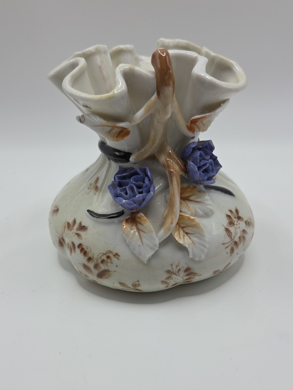 Kalk Pinched Bag Pottery Vase. Vintage